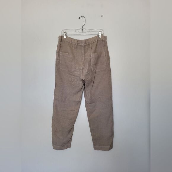 PHILO Italian Linen Pants Flowy Oversized Tan Brown Nuetral European Size 44 - Picture 6 of 10